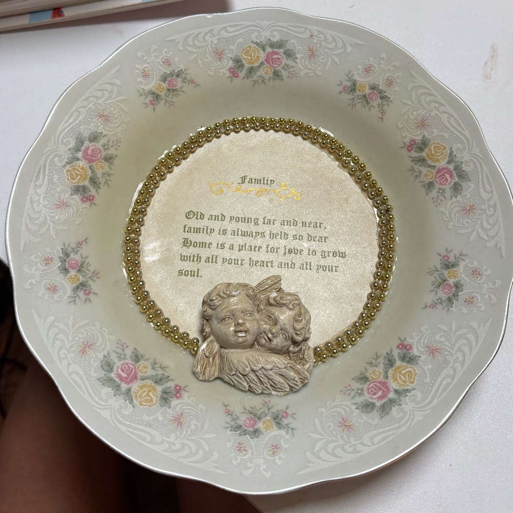Vintage Family prayer plate